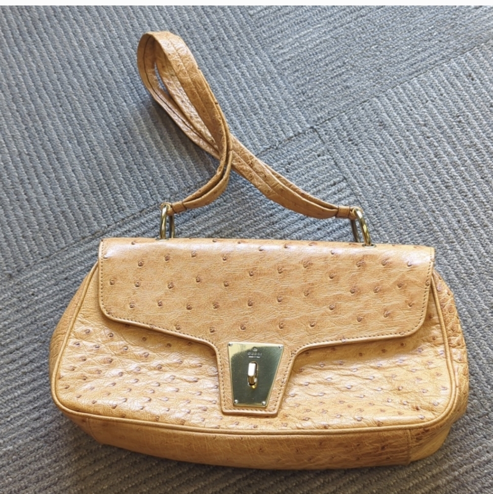 Gucci ostrich bag